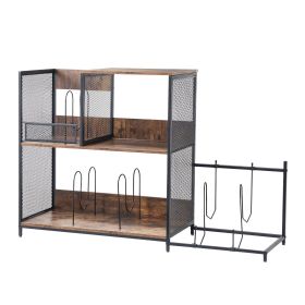 VEVOR 3-Tier Record Player Stand with Guitar Holder, Turntable Stand with Storage Holds Up to 300 Albums