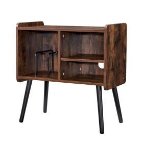 VEVOR Record Player Stand, Turntable Stand Holds Up to 110 Albums, Vintage Vinyl Record Cabinet with Removable Shelves