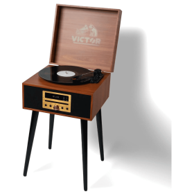 Victor Newbury 8-in-1 Music Center with Chair-Height Legs (Color: Mahogany)
