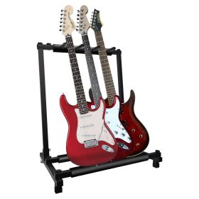 5 Core Guitar Rack 3 Slot Multi Guitar Stand Triple Display Floor Stand Safe Storage Foldable Portable for Electric Acoustic Flying V Guitars - G (Style: GRack 3N1)