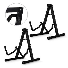 5 CORE Double Guitar Stand Floor Adjustable Heavy Duty A Frame Universal Folding Acoustic Electric Bass Mandolin Banjo Violin Holder Stands For O (SKU: GSS BLK 2PCS)