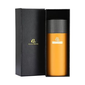Galiner Leather Cigar Tube Luxury Cigar Accessories Tool Cedar Wood Lined Travel Humidor Cigar Case with Gift Box for Smokers (Color: Yellow)