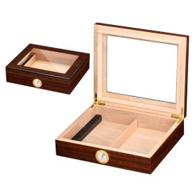 GALINER Cigar Humidor Portable Puro Cedar Wood Case With Hygrometer Luxury Humidifier Travel Humidor Cigar Box (Color: HC-113H)