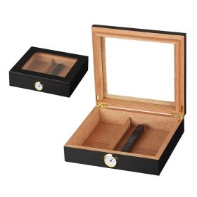GALINER Cigar Humidor Portable Puro Cedar Wood Case With Hygrometer Luxury Humidifier Travel Humidor Cigar Box (Color: HC-113B)