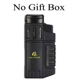 Galiner Cigar Torch Lighter Windproof Plastic Lighting Cigar Tool 4 Jet Flame Butane Gas Cigar Lighter W/ Punch Cutter (Color: PURPLE)