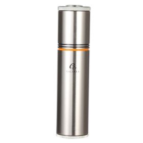 GALINER Aluminium Alloy Travel Cigar Humidor Metal Jar Cigar Tube Holder W/ Hygrometer Humidifer Cigar Accessoires Case (Color: Silver)