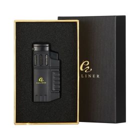 GALINER Professional Cigar Lighter With Punch Cutter Set New Home Accessories Knife Cigar Clipper Luxury Torch Lighter (Color: Only Black Lighter)