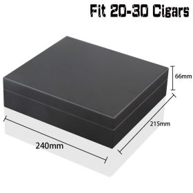 Cedar Wood Travel Cigar Humidor Box With Humidifier Hygrometer Humidor Cigar Box Case Glass Humidors Fit 20-30 Cigars (Color: Beige)