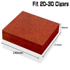 Cedar Wood Cigar Humidor Box Portable Travel Cigar Case W/ Humidifier Hygrometer Cigar Humidor Sigaren Box For Cigars (Color: Khaki)