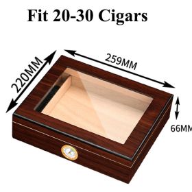 Cedar Wood Cigar Humidor Box Portable Travel Cigar Case W/ Humidifier Hygrometer Cigar Humidor Sigaren Box For Cigars (Color: PURPLE)