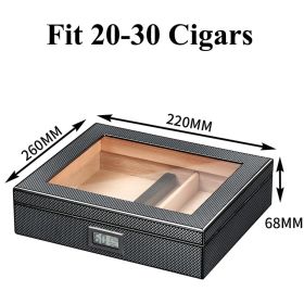 Cedar Wood Cigar Humidor Box Portable Travel Cigar Case W/ Humidifier Hygrometer Cigar Humidor Sigaren Box For Cigars (Color: SKY BLUE)